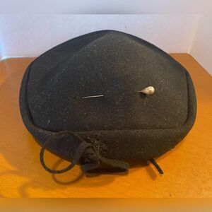 Vintage Merrimac Hat Fascinator Womens Adjustable Black Wool Felt